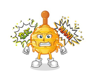 Tahta ballı dipper anime kızgın vektörü. çizgi film karakteri