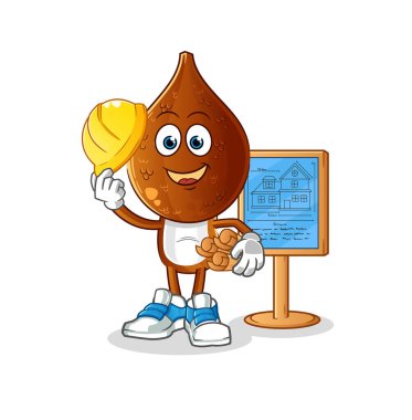 Yılan Meyvesi Karikatür Mimari Çizimi. karakter vektörü