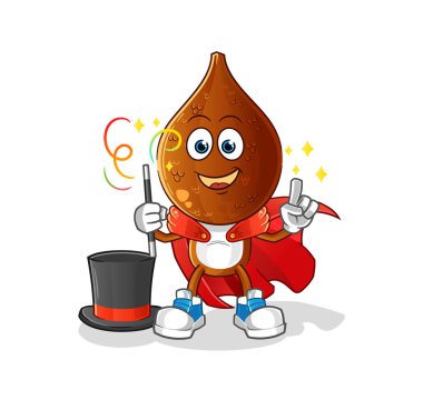 Yılan başlı çizgi film sihirbazı illüstrasyonu. karakter vektörü