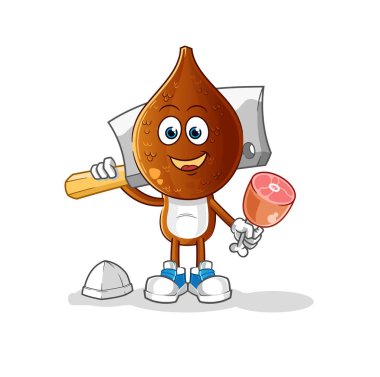 Yılan başlı çizgi film Kasap illüstrasyonu. karakter vektörü