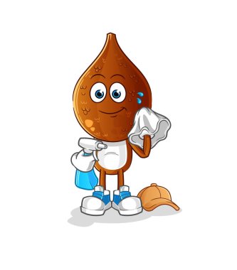 Yılan başı çizgi film temizleyici vektörü. çizgi film karakteri