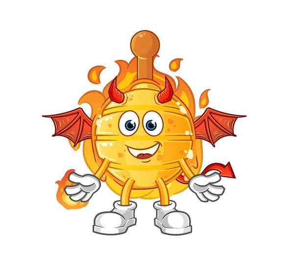 Kanat karakteri olan ahşap ballı ayı canavarı. çizgi film maskotu vektörü