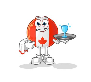 Kanada bayrak garsonu çizgi filmi. çizgi film maskotu vektörü
