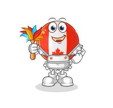 Kanada bayrak hizmetçisi maskotu. çizgi film vektörü