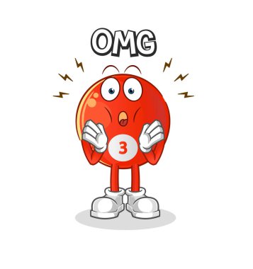 Kırmızı bilardo topu. Aman Tanrım. çizgi film karakteri