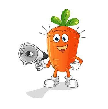 Havuç, hoparlör vektörü. çizgi film karakteri