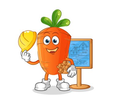 Havuç Mimarı illüstrasyonu. karakter vektörü