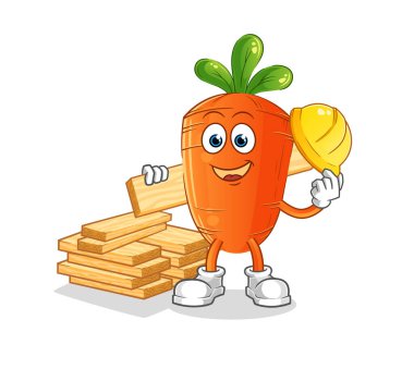 Havuç üreticisi vektörü. çizgi film karakteri