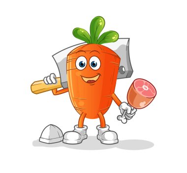 Havuç Kasabı illüstrasyonu. karakter vektörü