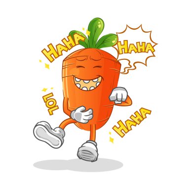 Havuç sesli kahkaha karakteri. çizgi film maskotu vektörü