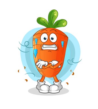 Havuç gibi soğuk bir illüstrasyon. karakter vektörü