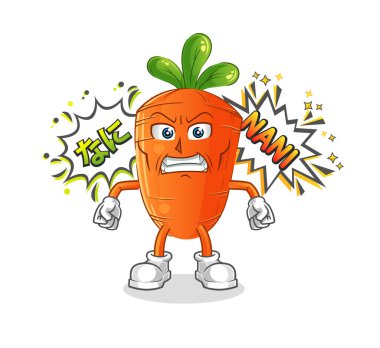 Havuç anime kızgın vektör. çizgi film karakteri