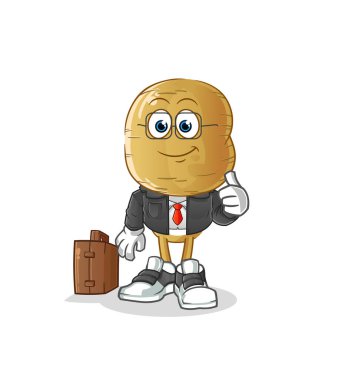 Patates Kafa çizgi film ofis çalışanı maskotu. çizgi film vektörü