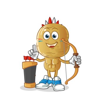 Patates kafalı çizgi film Amerikan kabilesi. çizgi film vektörü