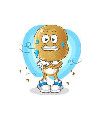 Patates kafalı karikatür soğuk çizimi. karakter vektörü