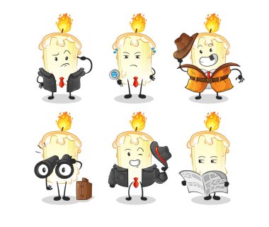 Mum dedektifi grubu karakteri. çizgi film maskotu vektörü