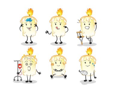 Mum hastası grup karakteri. çizgi film maskotu vektörü