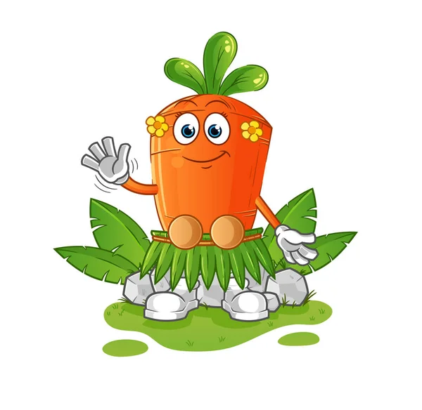 Havuç sallayan Havva karakteri. çizgi film maskotu vektörü