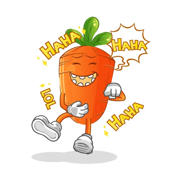 Havuç sesli kahkaha karakteri. çizgi film maskotu vektörü