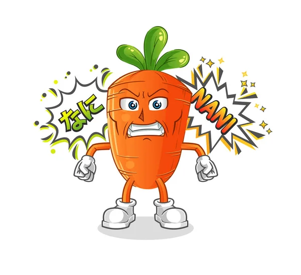 Havuç anime kızgın vektör. çizgi film karakteri