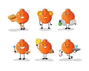 Nar mesleği karakter belirler. çizgi film maskotu vektörü