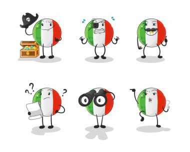 İtalyan Korsan grubu karakteri. çizgi film maskotu vektörü