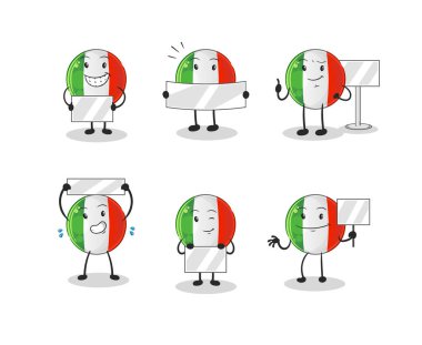 İtalyan bayraklı grup karakteri. maskot vektörü