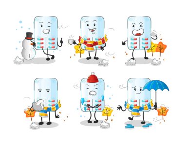 Soğuk hava karakteri maskotu vektörü