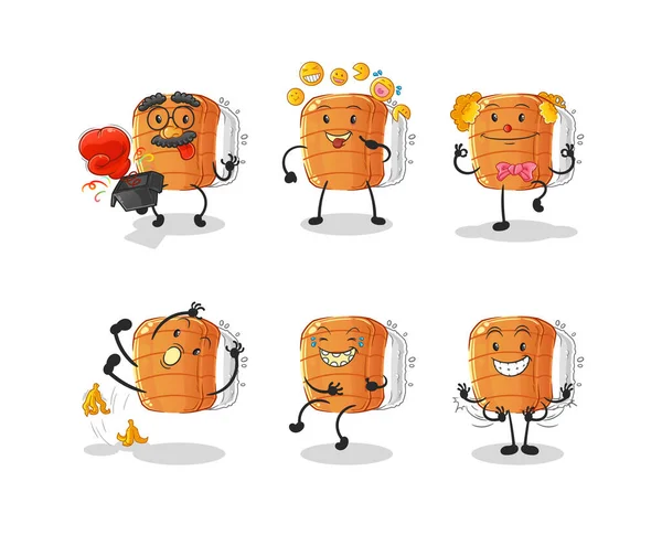 Sushi Comedy Set Character Cartoon Mascot Vector — Stock Vector