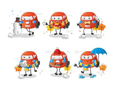 car in cold weather character mascot vector
