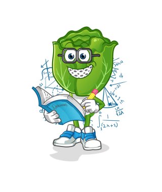 cabbage head cartoon geek. cartoon mascot vector