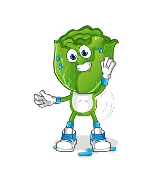 cabbage head cartoon stretching character. cartoon mascot vector