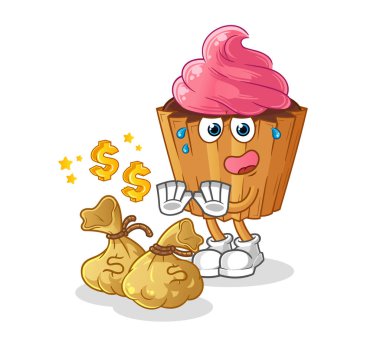 cupcake refuse money illustration. character vector