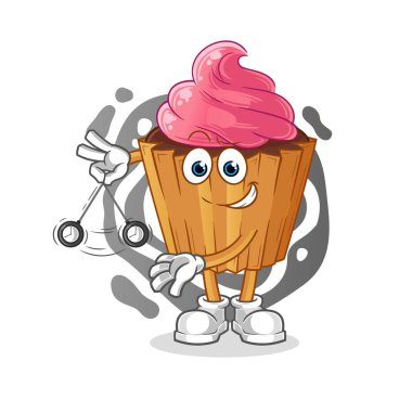 cupcake hypnotizing cartoon. cartoon mascot vector