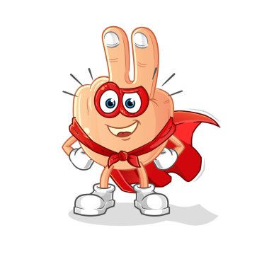peace finger head cartoon heroes vector. cartoon character