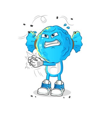 candy head cartoon swat fly character. cartoon vector