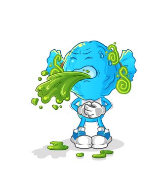 candy head cartoon throw up. cartoon mascot vector