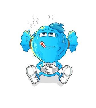 candy head cartoon sick vector. cartoon character