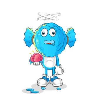candy head cartoon no brain vector. cartoon character