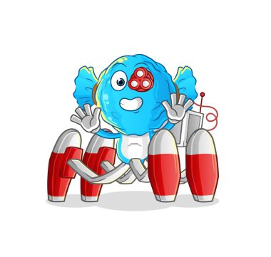 candy head cartoon future robot vector. cartoon character