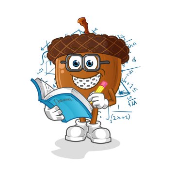 acorn head cartoon geek. cartoon mascot vector