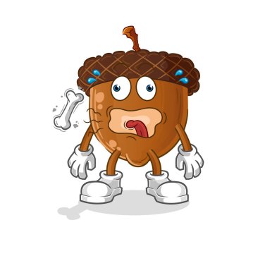 acorn head cartoon burp mascot. cartoon vector