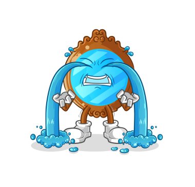 mirror crying illustration. character vector