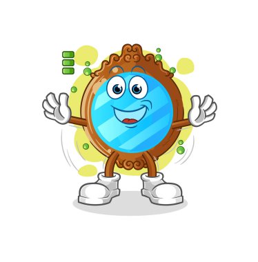 mirror full battery character. cartoon mascot vector