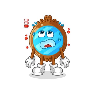 mirror low battery mascot. cartoon vector