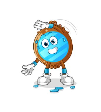 mirror stretching character. cartoon mascot vector