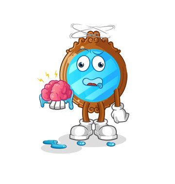 mirror no brain vector. cartoon character