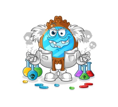 mirror mad scientist illustration. character vector