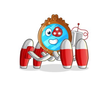 mirror future robot vector. cartoon character