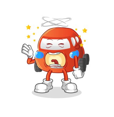 car yawn character. cartoon mascot vector